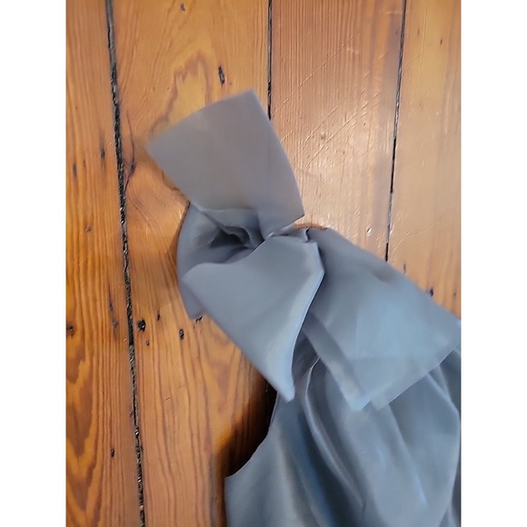 White by Vera Wang Womens 16  Gray Chiffon One Shoulder Party Dress  Rosette - Picture 6 of 13